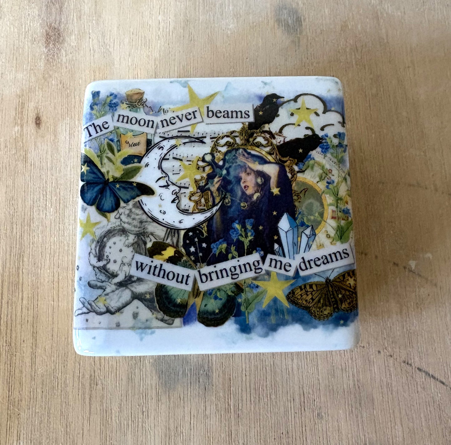 Millie's Pottery Stevie Nicks 'The moon never beams without bringing me dreams' Trinket Box Gift Set (Copy)