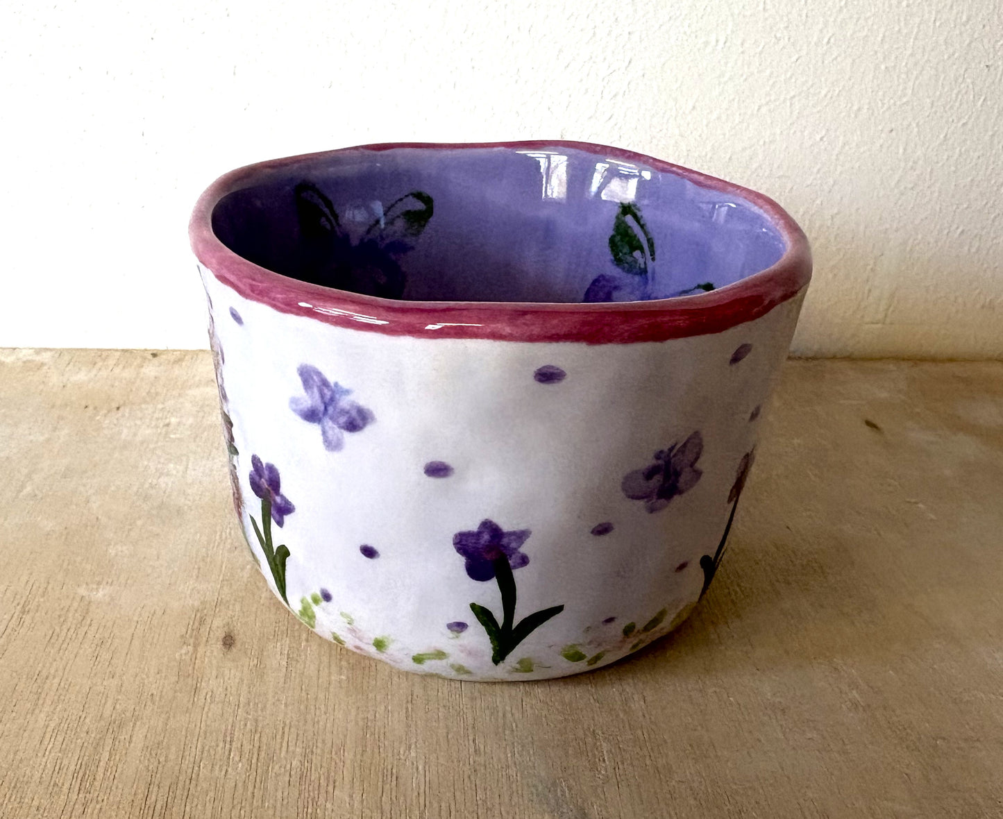 Millie's Pottery Twilight 'Hold on tight spider monkey' Purple Mug