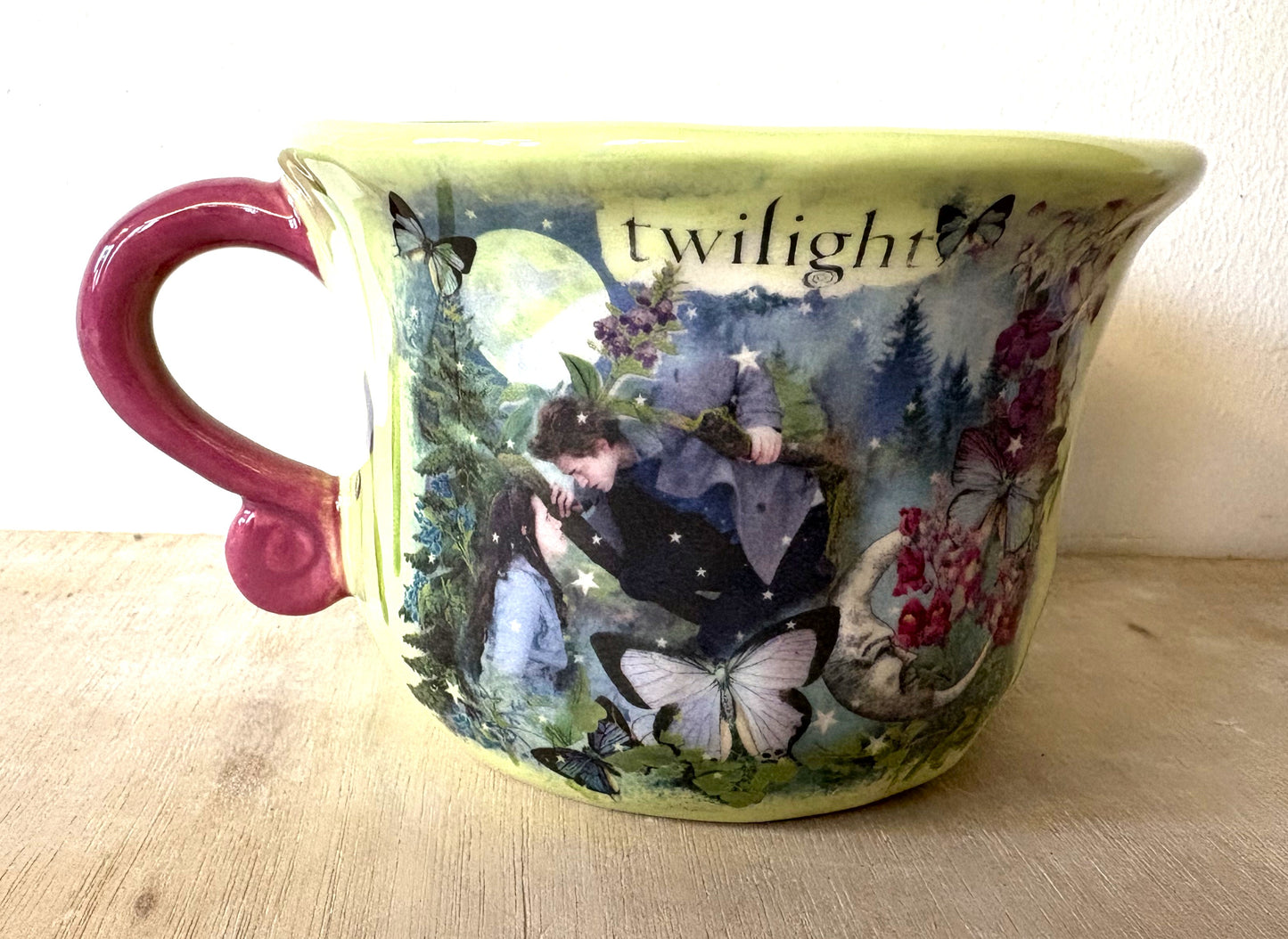 Millie's Pottery Twilight Meadow Butterfly Large Scroll Handle Mug