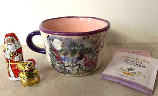 Millie's Pottery Twilight Purple Meadow Pink Speckle Mug Gift