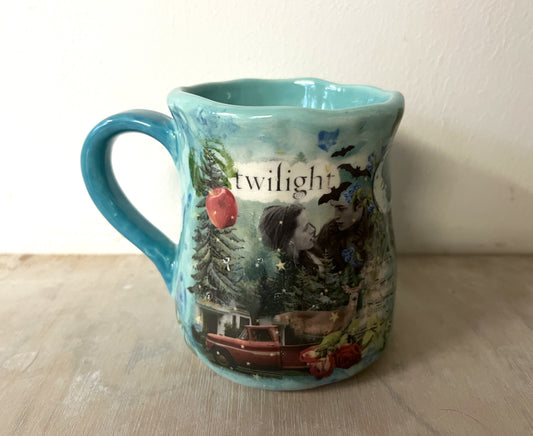 Millie's Pottery Twilight Large Tulip Shape Turquoise Mug